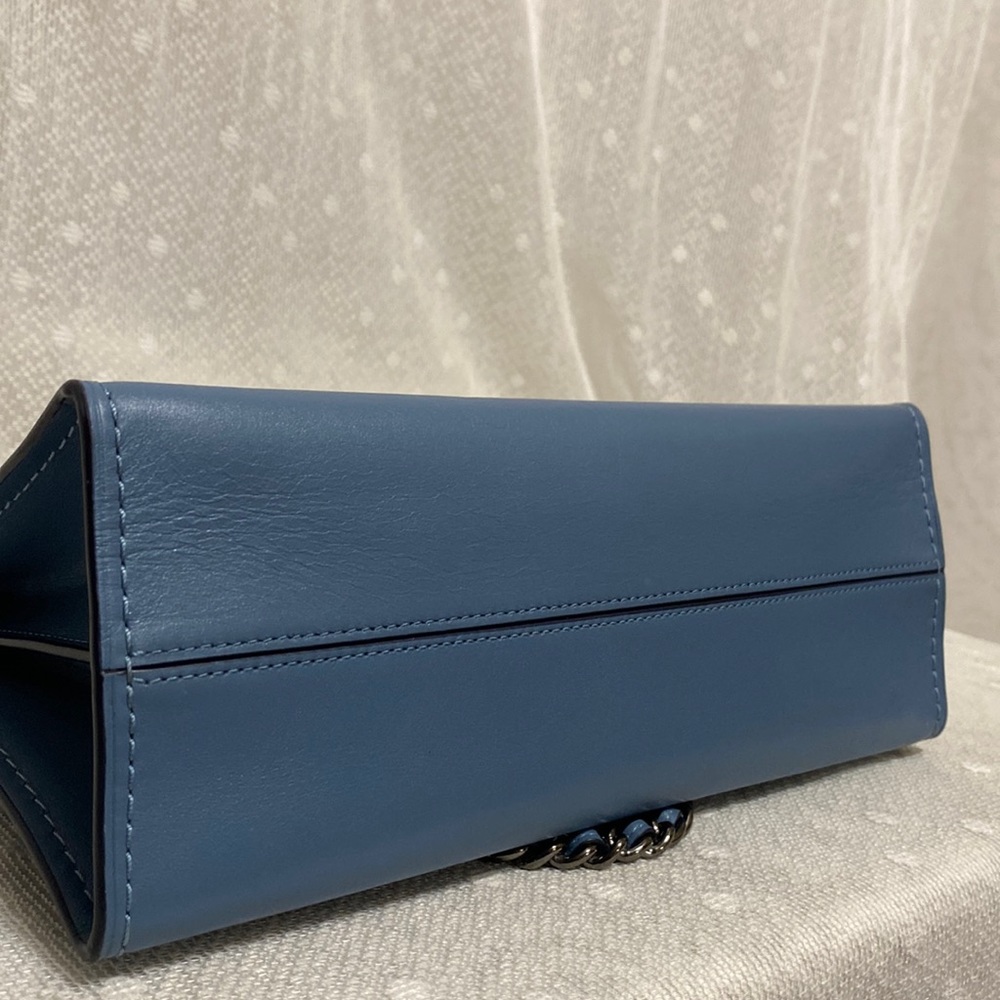 *SOLD*Coach Parker Slate Blue Leather Shoulder Bag - Picture 12 of 17